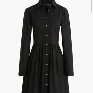 J. Crew Factory Black Long Sleeve Shirt Dress, Size 4